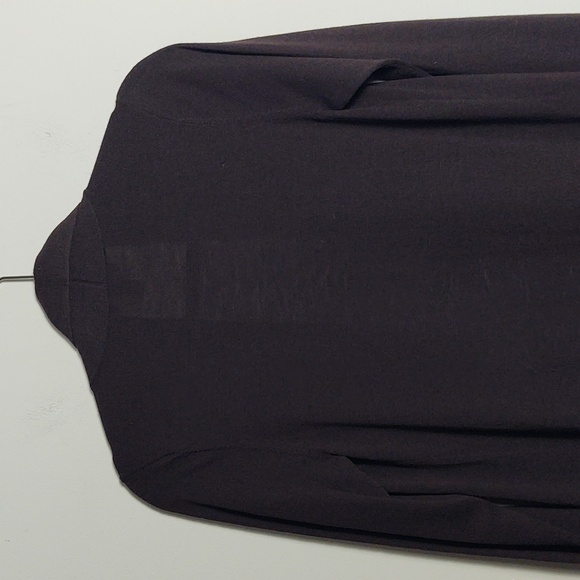 EILEEN FISHER Women's Open Front Long 100% Wool Dark Brown Cardigan Size XSmall - Picture 11 of 16